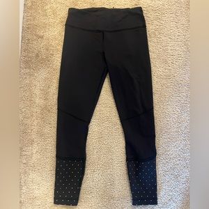 Size 6 lululemon leggings black with gold dots